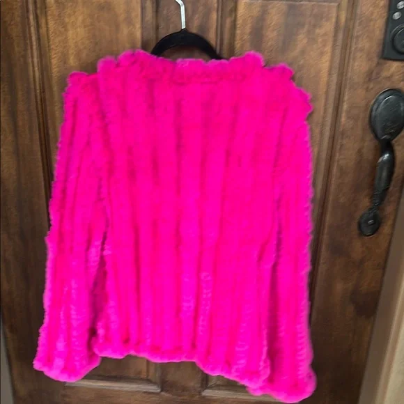 Kenz & Gray Hot Pink Faux Fur Jacket - Picture 2 of 4